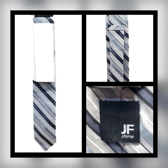 👔🆕 JF J.FERRAR || Pocket Square & Necktie Set- - Picture 1 of 4